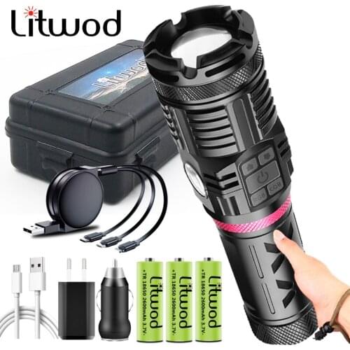 XHP160 High Quality Led Flashlight USB Rechargeable Powerbank 3pcs 18650 Battery Torch Aluminum Zomable 4 Colors Lantern