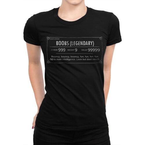 Boobs Legendary Funny Gamer T-Shirt, Skyrim WomenS Tee