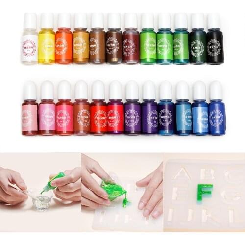 24 Colors 10ml UV Resin Liquid Pearl Pigment High Concentration Coloring Dye Resin Epoxy Colorant For DIY Jewelry Making Tools