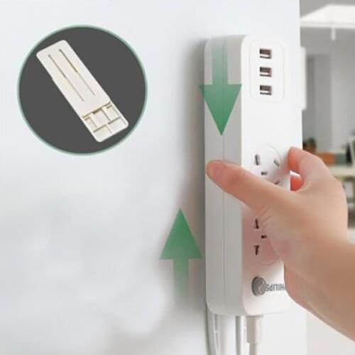 1Pcs Wall-Mounted Sticker Punch-free Plug Fixer Home Self-Adhesive Socket Fixer Cable Wire Organizer Seamless Power Strip Holder