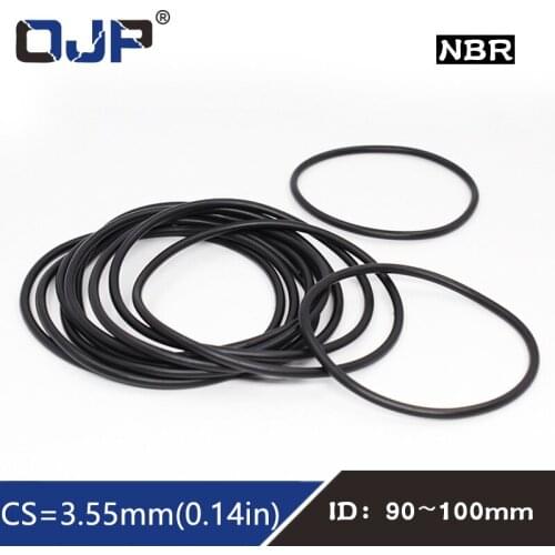 10PCS/lot Rubber Ring NBR Sealing O-Ring Nitrile CS3.55mm ID 90/92.5/95/97.5/100 mm Seal Oil Wear Gasket Washer