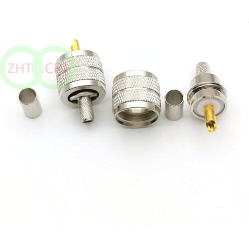 100pcs brass UHF PL259 male plug crimp RG8X RG-8X LMR240 cable connector adapter