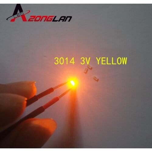 1000pcs 3014 SMD LED Chip yellow Ultra Bright 0.1W 6-8LM 30mA 3V Surface Mount Chip Light Emitting Diode Lamp SMD3014 LED Bead