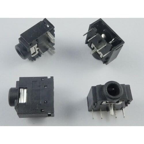 50pcs 3.5mm Stereo Audio Socket Phone Jack Connector 3-Pin PCB Mount PJ307C