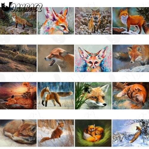 5D Diamond Painting Forest Animal Fox Oil Painting Diy Wall Art Sticker Diamond Cross Stitch Mosaic Room Decoration Gift
