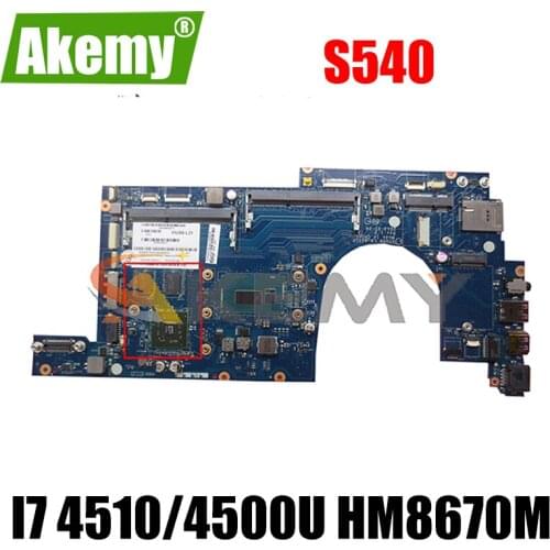 Akemy VIUS6 LA-A171P For Lenovo Thinkpad S540 S5-S540 Laptop Motherboard CPU I7 4510/4500U GPU HM8670M 2G DDR3 100% Test Work