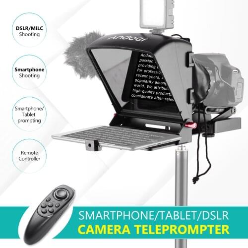 Andoer A1 Mini Teleprompter Portable Inscriber Mobile Teleprompter Artifact Video With Remote Control for Phone DSLRs Recording