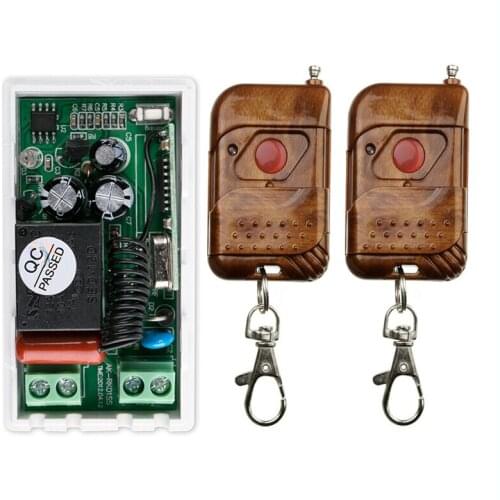 220 v 1 ch RF wireless remote control switch 1* receiver+2 * transmitter Simple connection Imitation wood grain