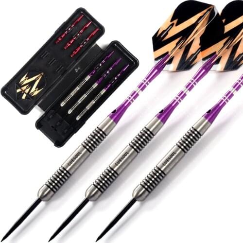 CUESOUL 3pcs New Professional 18g Barrels 95% Tungsten Steel Tip Darts Set with Slim Dart Flights, Aluminum Shaft
