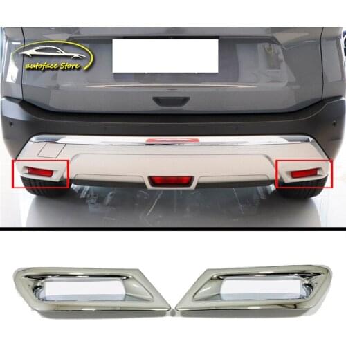 For Nissan X-Trail 2022 ABS Chrome glossy Car Decoration protect Accessories rear Fog Lamp light Frame Cover Sticker Trim 2pcs