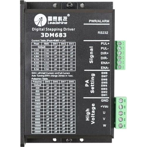 Original 3-Phase Stepper Motor Driver 3DM683 Stepper Motor Driver 20-60VDC 0.5-8.3A Stepper Driver Use for CNC Engraver Machine