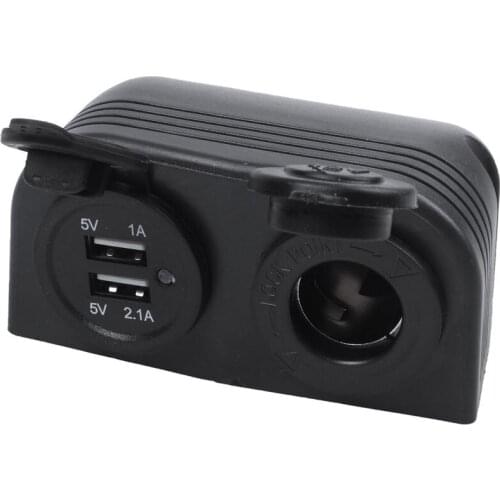 Dual Boat Caravan Car USB Cigarette Lighter Socket Splitter 12V Charger Adapter
