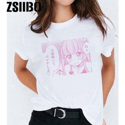 Harajuku Kawaii T-shirt Female Ulzzang T-shirt Funny Cartoon T-shirt Cute Anime Top T-shirt Female Oversized T-shirt anime y2k