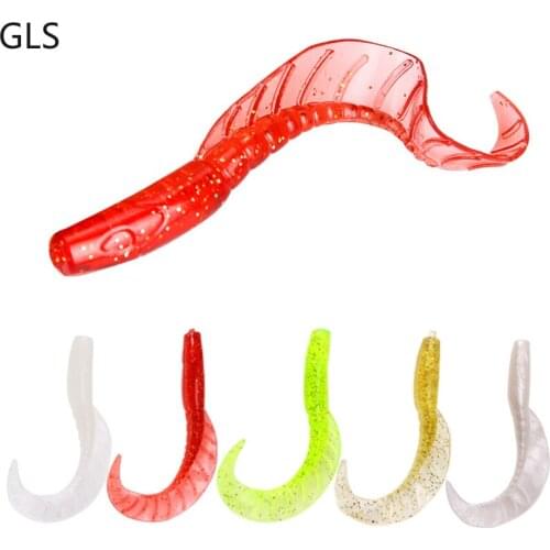 GLS New 2021 Worm Spiral Fishing Lure 1.6g/2.9g/3.7g Anti-Corrosion Sinking Artificial Silicone Soft Bait 5 Colors