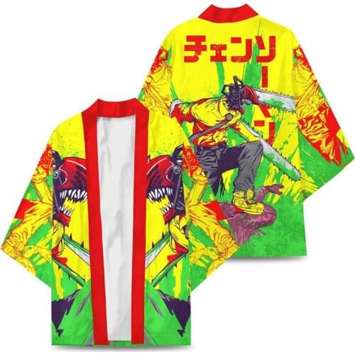 4XL Anime Chainsaw Man Pochita Denji Cosplay Costume Coat Uniform Tops Kimono Haori Shirt Animation Peripherals Clothes Unisex