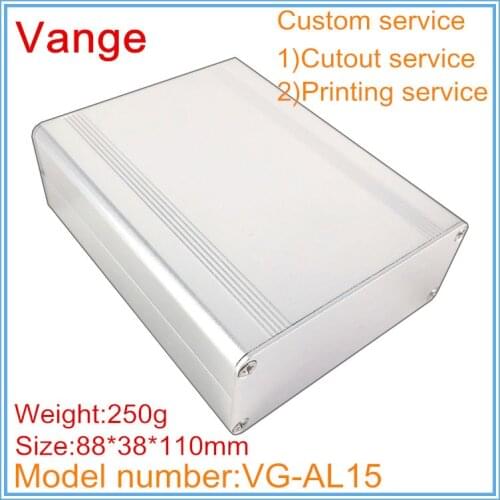 1pcs/lot extruded profile mould shell metal boxes 88*38*110mm 6063-T5 split aluminum junction cases diy for amplifier design