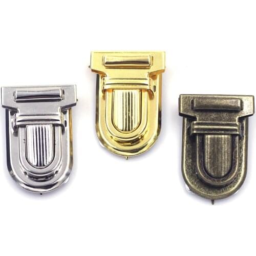 3 Colors Metal Bag Clasps Handbag Press Push Closure Purse Tongue Locks Briefcase Spring Lock DIY Leather Luggage Hardware Parts