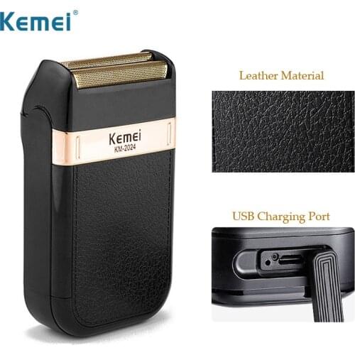 Kemei Mini Hair Trimmer USB Charging Mens Shavers Beard Double Blade Haircut Machine Hair Clip Man Razors for Hairdressers