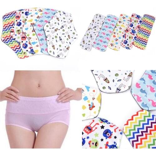 Reusable Pads Bamboo Charcoal Pads Sanitary Pads Washable Panty Liner Mama Maternity Menstrual Cotton Pads Color Random