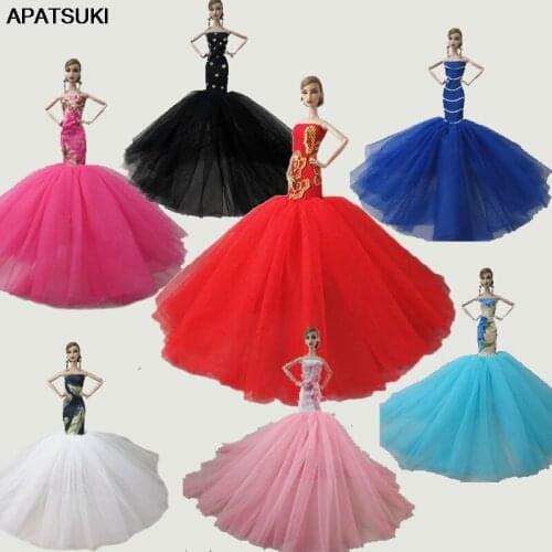Fashion Mermaid Clothes For Barbie Doll 1:6 Fishtail Wedding Party Dress For Barbie Dollhouse Handmade Limited Collection