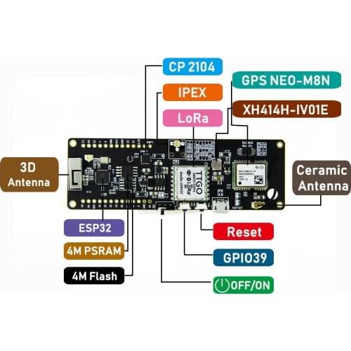 ESP 32 GPS NEO-M8N IPEX LORA 32module with 18650 Battery holder ESP32 ESP-32 868MHZ WiFi wireless Bluetooth Module