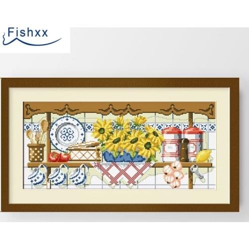 Fishxx Cross Stitch Kit C446 European Restaurant Gua Kitchen Kitchenware Handmade Embroidery Home Painting