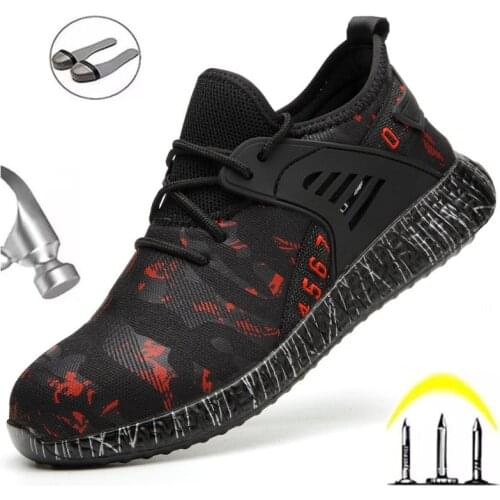 New Indestructible Work Safety Shoes Breathable Mesh Non-slip Summer Leisure European Standard Steel Toe Protective Shoes