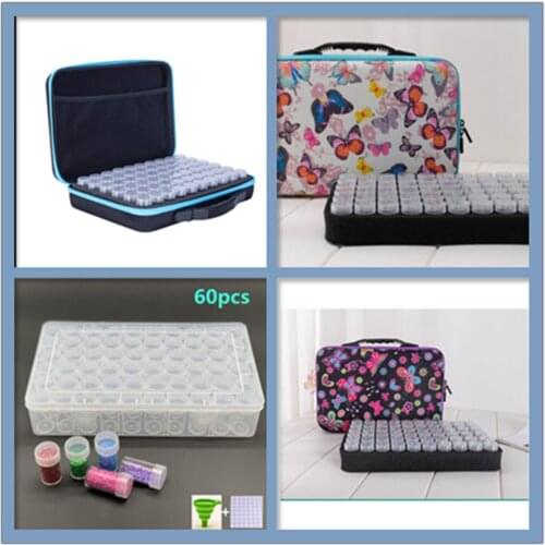 Brand new hot sale diamond painting 60 bottles storage bag complete, tool box, suitcase, zipper lock bag, mosaic accessories
