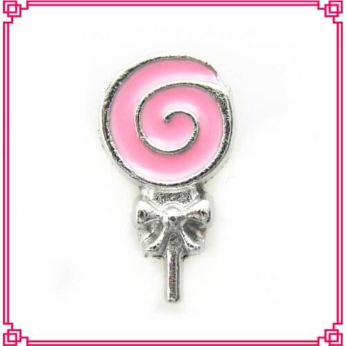 2015 New arrive sugar-loaf lollipop floating charms living glass floating pendant lockets charms for diy jewelry