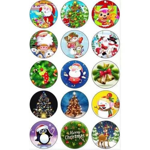 50PCS Charm Christmas Tree Snap Button Charms Time Gem Jewelry For 18MM DIY Button Snap Bracelet Necklace
