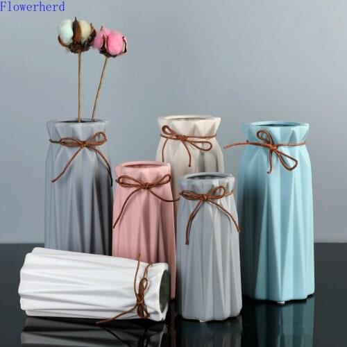 Origami Ceramic Vases for Decoration Flower Vase Decor Vase Creative Dried Flowers Floral Home Accessories Ornaments Crafts