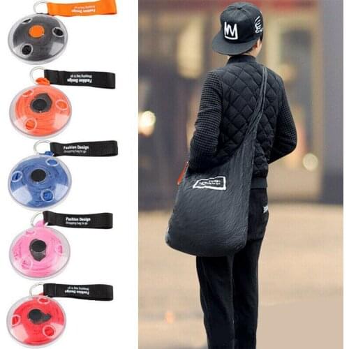 Portable Eco-Friendly Grocery Bags Reusable Tote for Ladies Foldable Shopping Bag Nylon Fabric Shoulder Bag