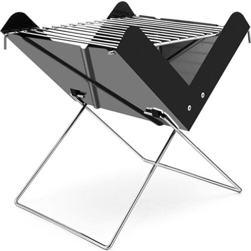 Portable Fire Pit, Folding Campfire Grill,Outdoor Wood Stove Charcoal Camping Grill For Cooking, Portable BBQ Grill