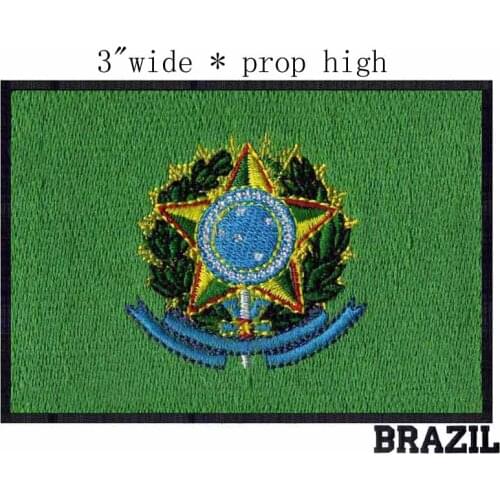PRESIDENT OF BRAZIL FLAG 3"wide embroidery patch for lace flower applique/applique rhinestone/yellow star