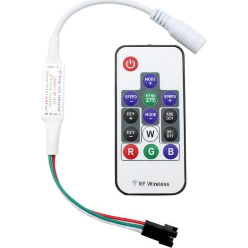 1pc DC 5-24V Mini 14 Key RF Remote Controller for WS2811 WS2812B Dream Color LED Strip Light