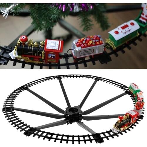 Christmas Train Set for The Tree Electric Racing Road Assembly Railway Car Train Toy Set Rail Building Block Children Xmas Gift