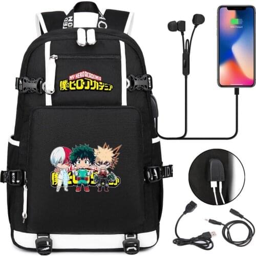 My Hero Academia Cartoon Backpack Boku no Hero Academia Student School Bag Teenager Bookbags Men Travel Laptp Shoulders Rucksack