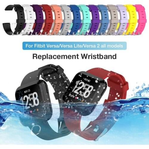 Replacement Watch Band Soft Silicone Watch Strap Bracelet Accessories For Fitbit Versa/Versa Lite/Versa 2
