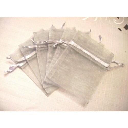 100pcs - 4 x 6" Light Silver Organza Bags - Great for wedding favors, sachets, jewelry