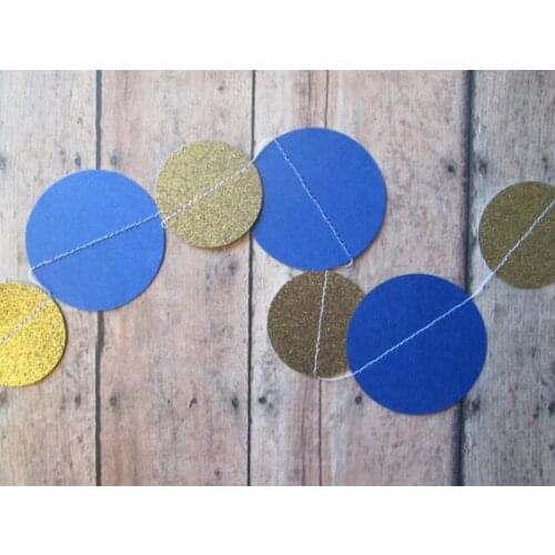 Navy and Gold Glitter Paper Garland - Navy Gold, Gold Navy, wedding garland, glitter theme, glitter banners, glitter garland