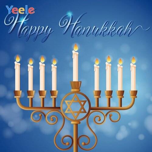 Happy Hanukkah Photography Backdrop Candle Lamp Holder Vinyl Photographic Background For Photo Studio Photophone Photozone Shoot