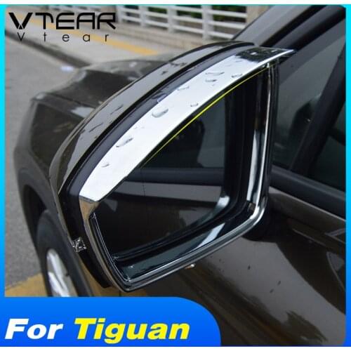 Vtear For VW Tiguan MK2 2020 2019 Accessories ABS Chrome Rearview Mirror Rain Eyebrow Sunny Visor Cover Exterior modification