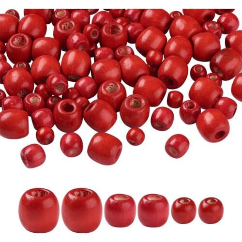 1Set Natural Wooden Beads Barrel Rondelle Big Hole Wood Beads Spacers for Jewelry Macrame Crafts DIY Bracelets Red Coconut Brown