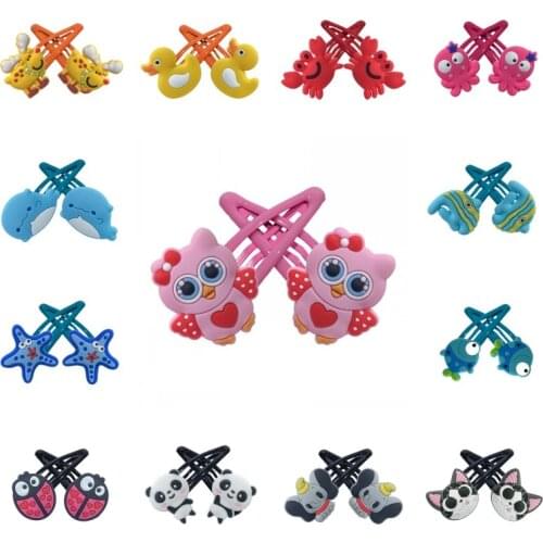 1pair Unicorns Animals Owl Hair Accessories Fish Cat Hairpin Whale Starfish Ladybug Panda Hair Accessories For Girls Kids Gift