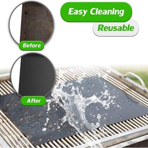 1pcs Barbecue Grill Mat Non-stick BBQ Baking Mat Grilling Accessories High Temperature Resistance 33*40*0.2cm Home