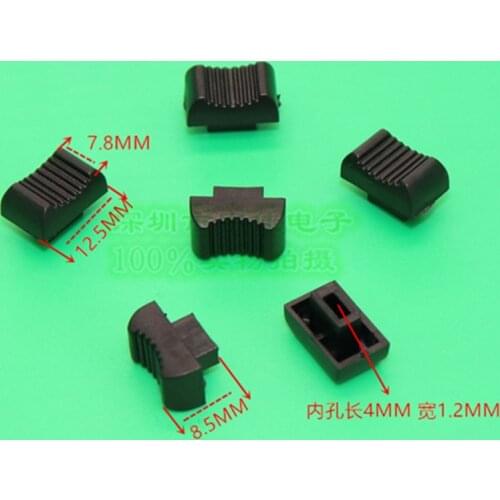 10 Piece 12.5 * 7.8 * 8.5mm mixer fader hat black plastic switch straight slide potentiometer push rod cap inner hole length 4MM