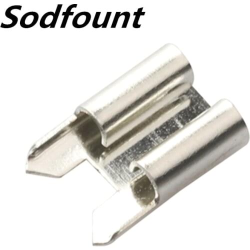 100pcs 6.3 Inserts Plug Spring Terminal PCB Solder lug type thickness 0.4 female Terminal PCB welding sheet