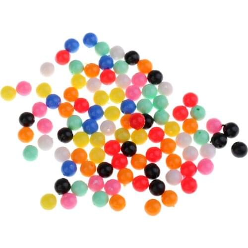 100 Pieces Multi-color Fishing Beads Bait Round Lure Kits Sea Fishing Line Beads Trout Carp Fishing Tackle Accessories 8mm 6mm