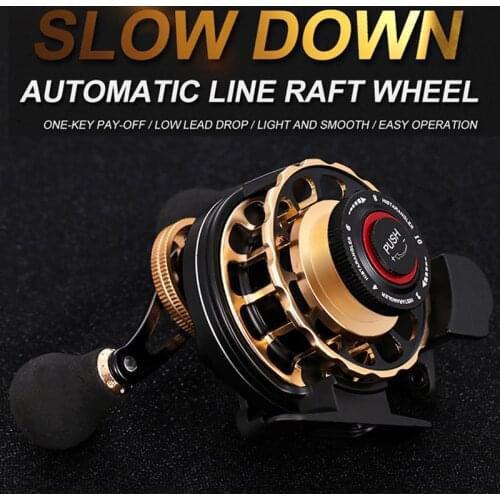 2021 Fly Reel Automatic Line Spread 10+1 BB Left/Right Hand One Key Slow Down Aluminum Alloy Metal Ice Fishing Raft Reel Pesca