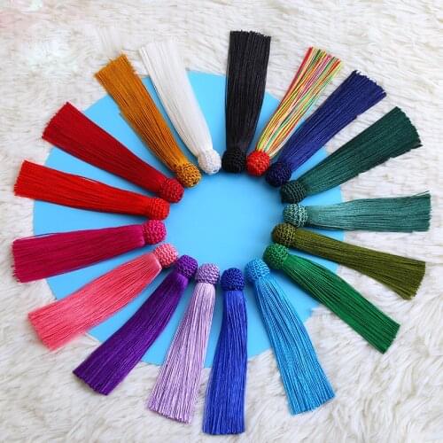 5pcs/lot Multi Colors Net Cap Polyester Charm Tassels 10cm Decorative Smooth Tassel For Earrings Car Pendants DIY Jewelry Making